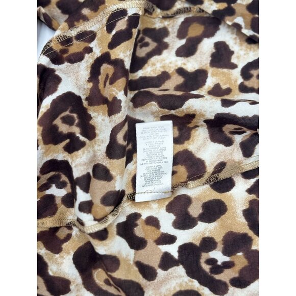 Michael Kors Leopard Print Button-Up Shirt Size S Womens Long Sleeve - Picture 12 of 14